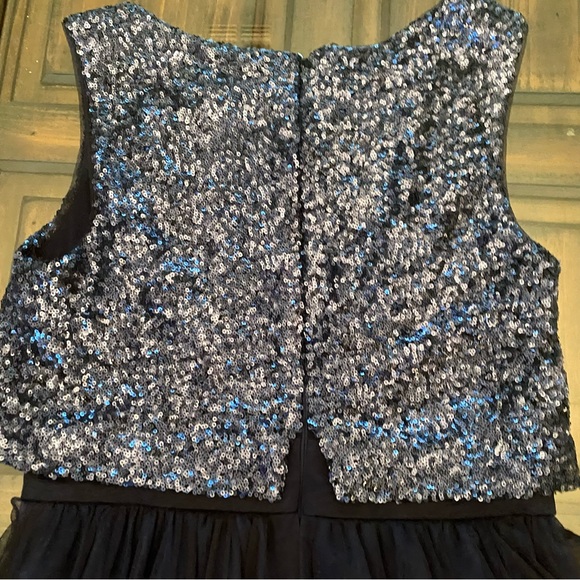 Vera Wang Sequin and Tule Navy Metallic Knee Length size 8 - Picture 15 of 16